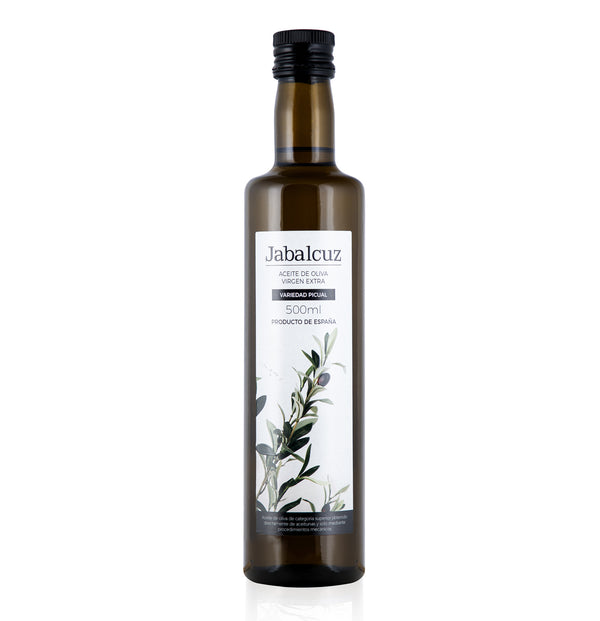 Huile d’Olive Vierge Extra Jabalcuz – Classique (Verre 500 ml, Carton 12 bouteilles) | Picual de Montagne – Sierra de La Pandera