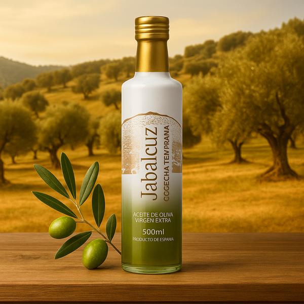 Huile d’Olive Vierge Extra Jabalcuz – Récolte Précoce (Verre 500 ml, Carton 12 bouteilles) | Picual de Montagne – Octobre