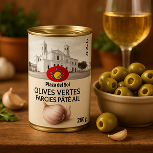 Olives vertes farcies à la pâte d’ail – Plaza del Sol (280 g) - 3