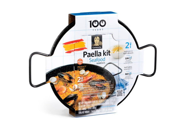 Kit Paella aux fruits de mer avec poêle émaillée – 2 portions (265 g) | Carmencita