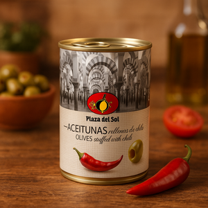 Olive verdi ripiene di pasta di peperoncino – Plaza del Sol (280 g) - 3