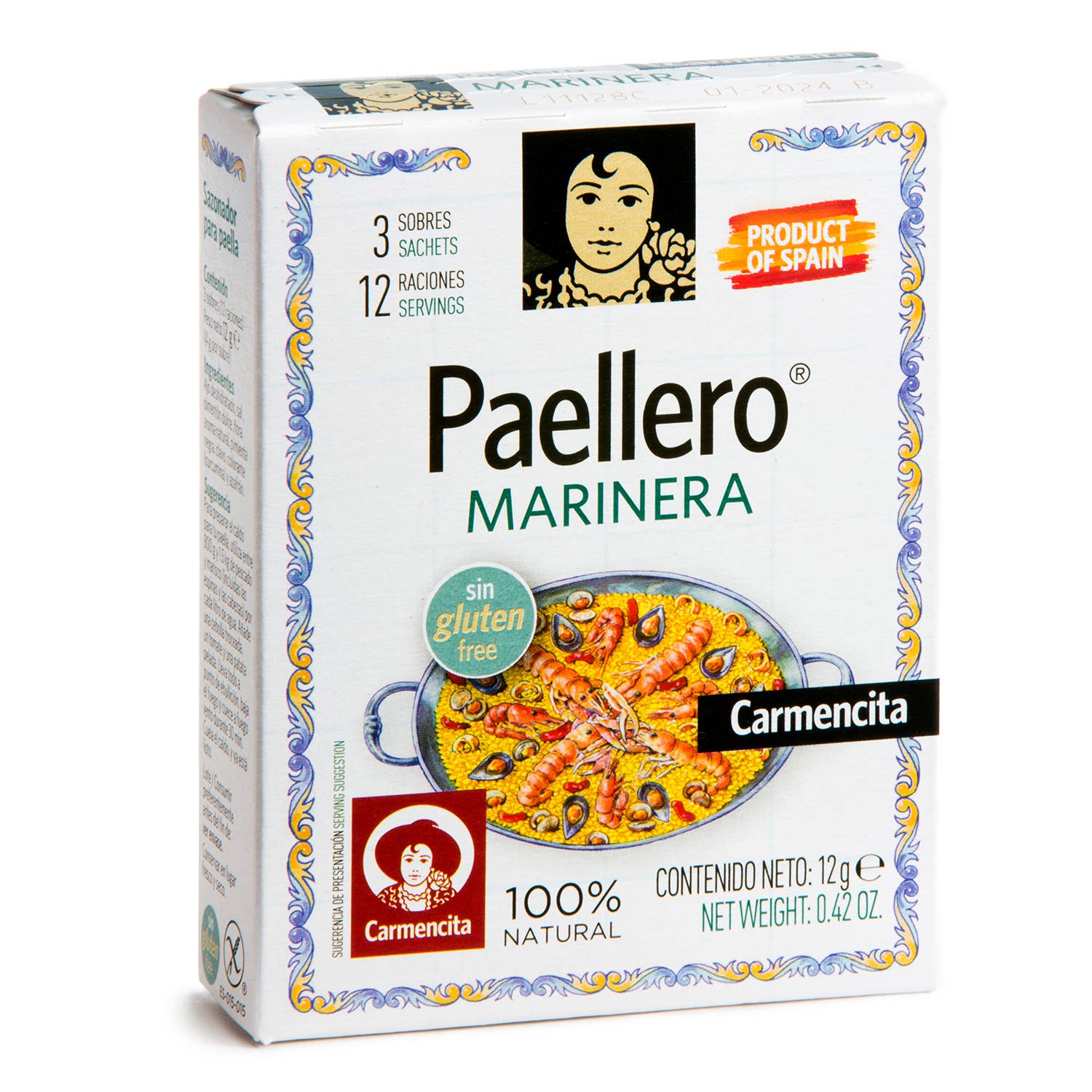 Paellero Marinera – Assaisonnement pour paella de la mer (12 g, 3 sachets) | Carmencita | Origenes.shop