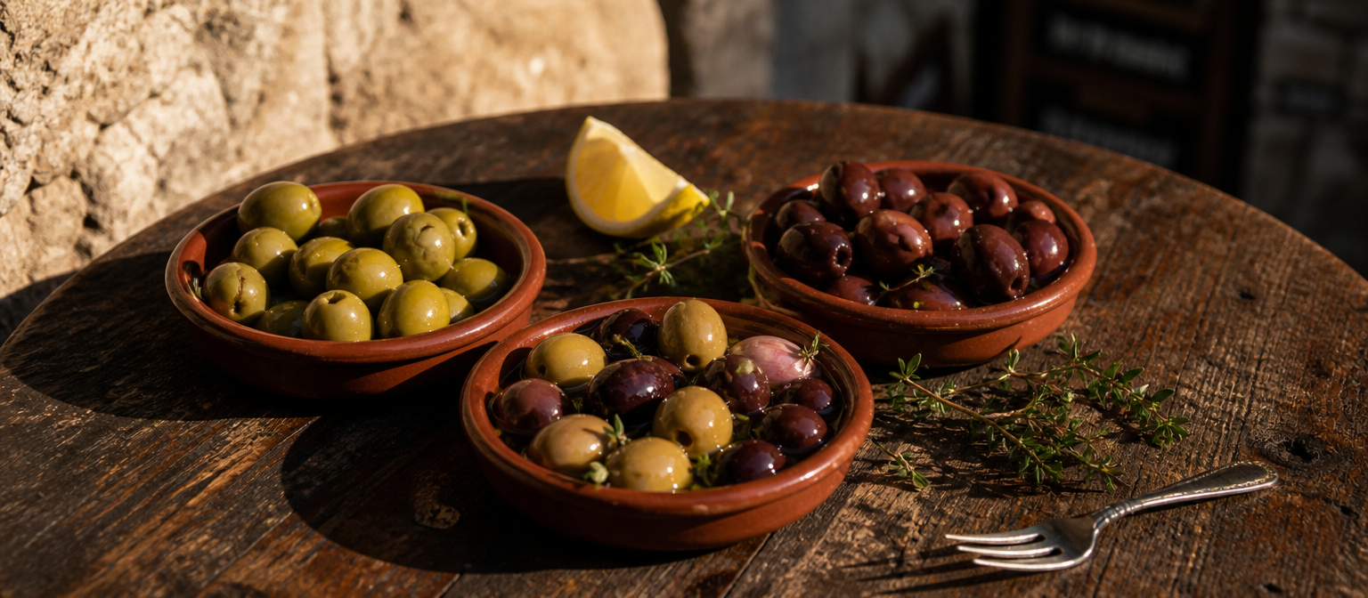 Olives espagnoles — variétés Manzanilla, Gordal, Hojiblanca