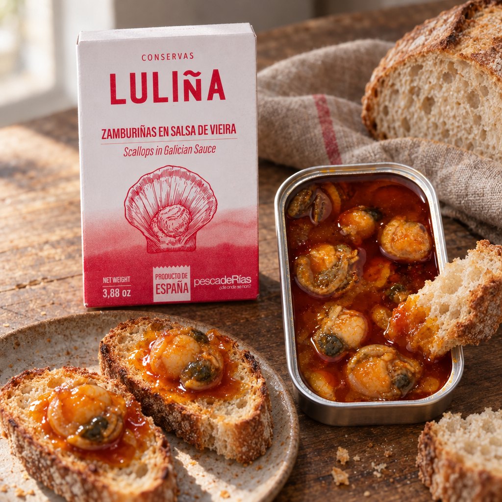 Zamburiñas Luliña su pane tostato