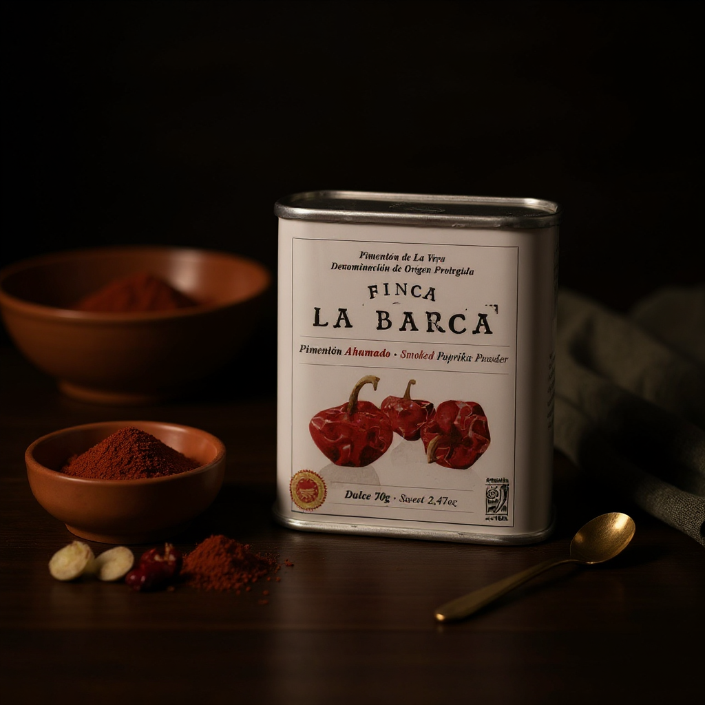 Pimentón doux fumé La Vera AOP Finca La Barca — boîte 70g paprika espagnol