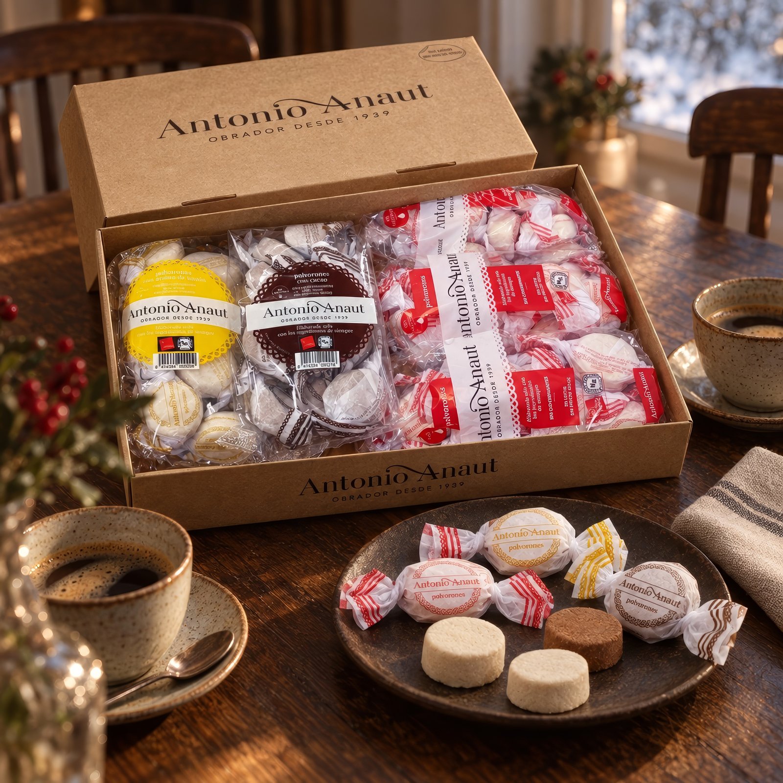 Coffret de polvorones — cannelle, citron et cacao — Antonio Anaut