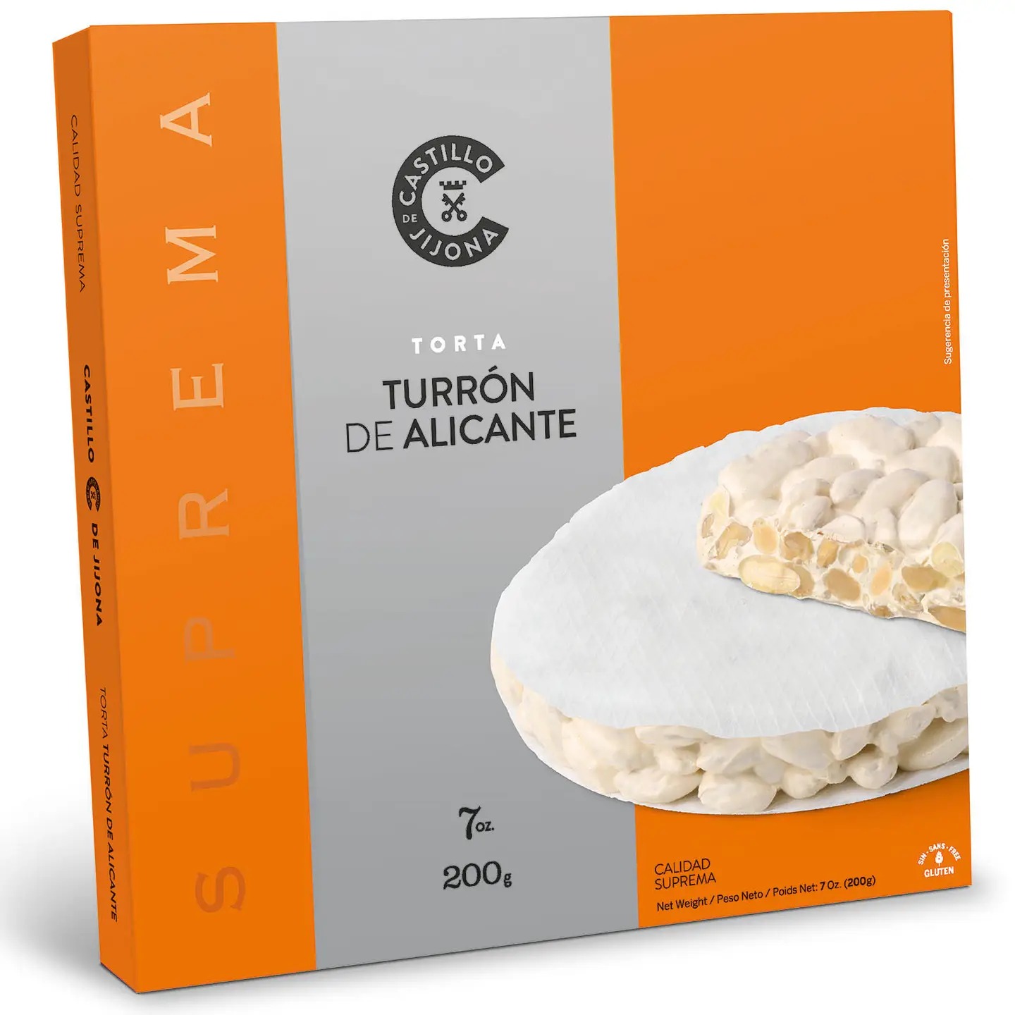 Torta de turrón de Alicante — qualité suprême (200 g) — Castillo de Jijona