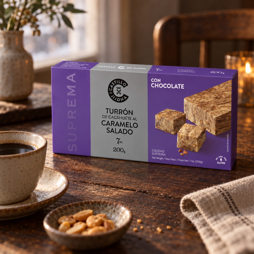 Turrón cacahuète, caramel salé et chocolat (200 g) — Castillo de Jijona