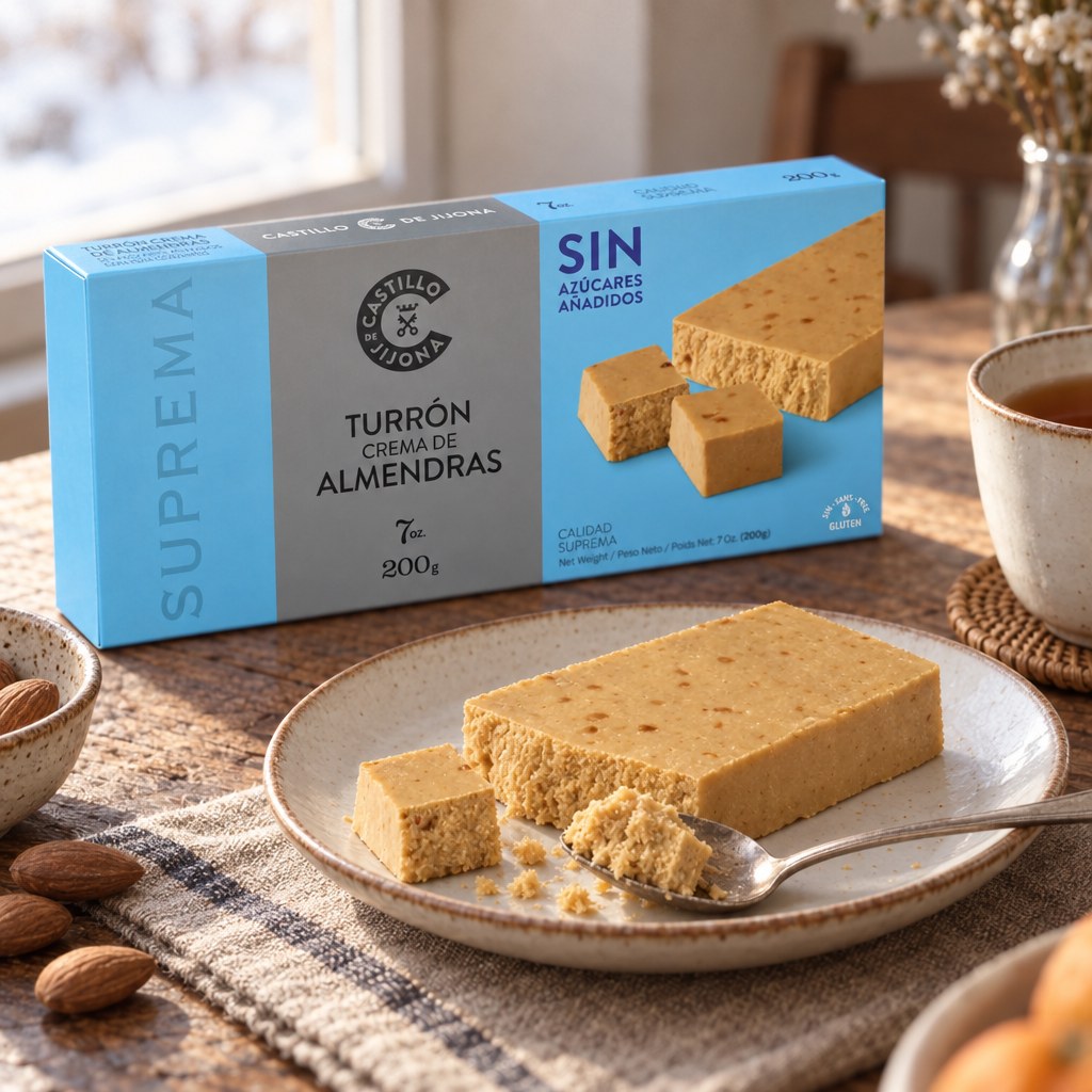 Turrón crème d'amandes, sans sucres ajoutés (200 g) — Castillo de Jijona