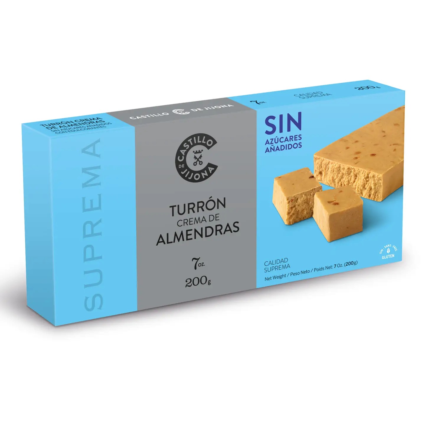 Turrón crema de almendras, sin azúcares añadidos (200 g)