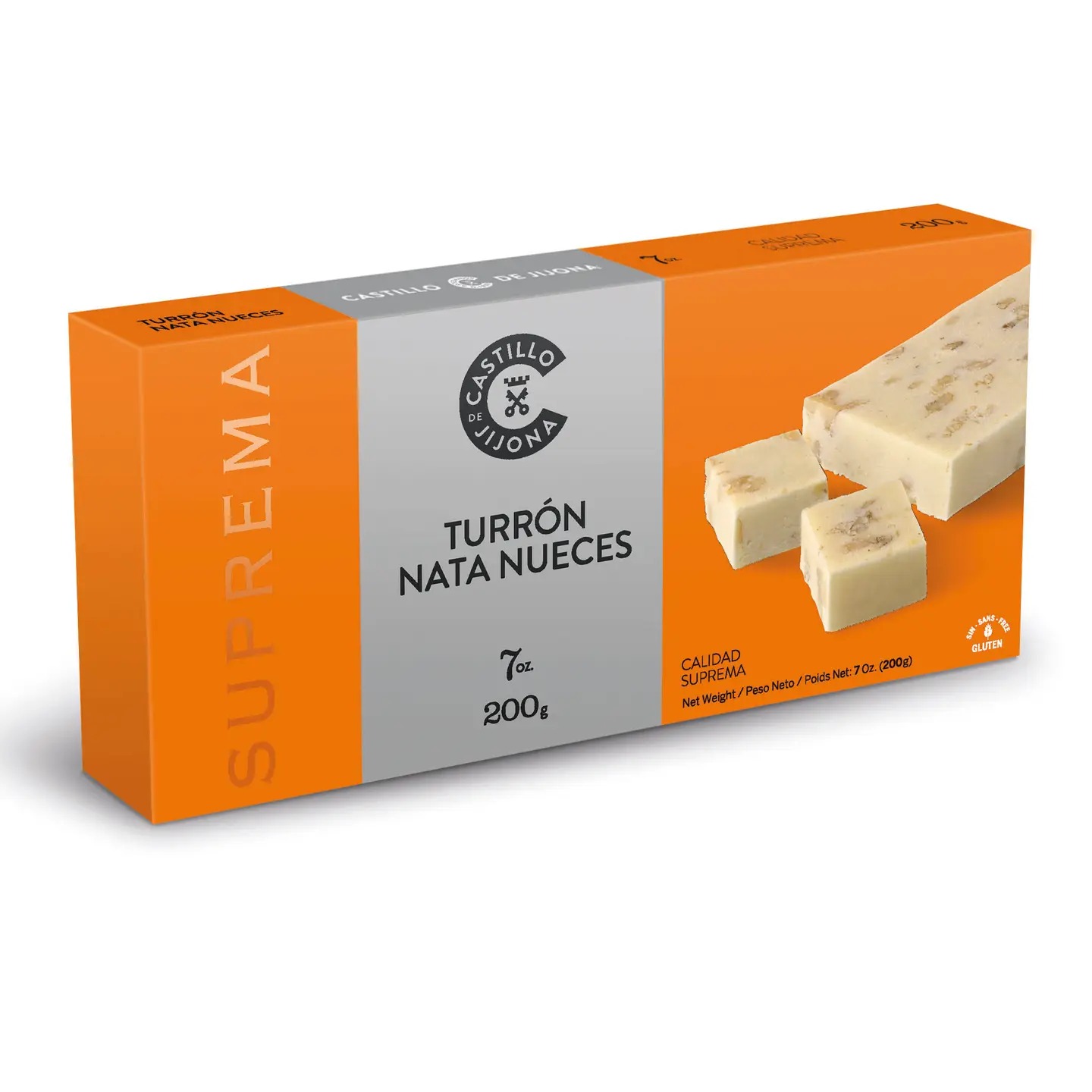 Turrón crème et noix — qualité suprême (200 g) — Castillo de Jijona