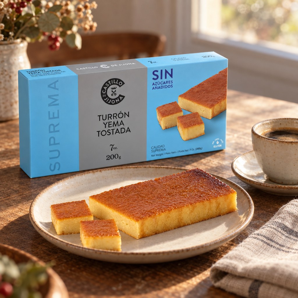 Turrón yema tostada, sans sucres ajoutés (200 g) — Castillo de Jijona