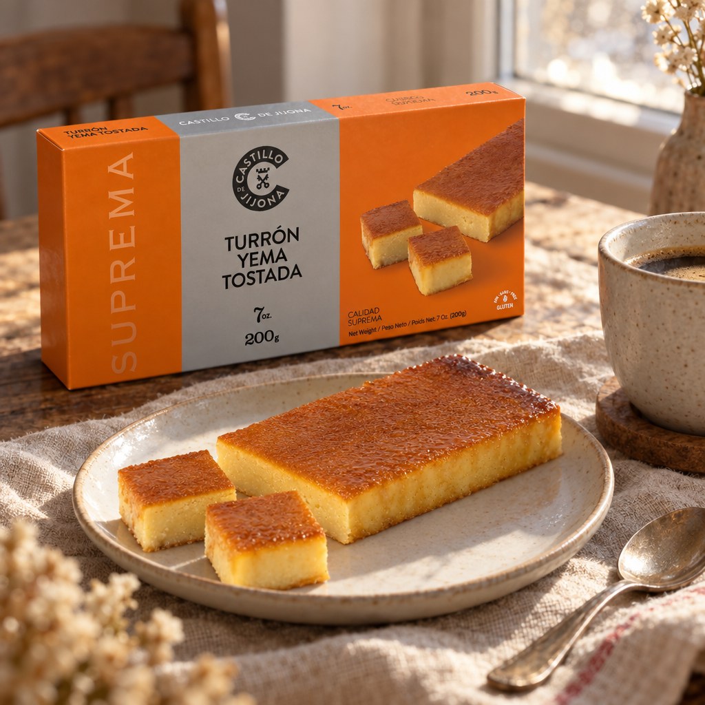 Turrón yema tostada (jaune d'œuf caramélisé) — qualité suprême (200 g) — Castillo de Jijona