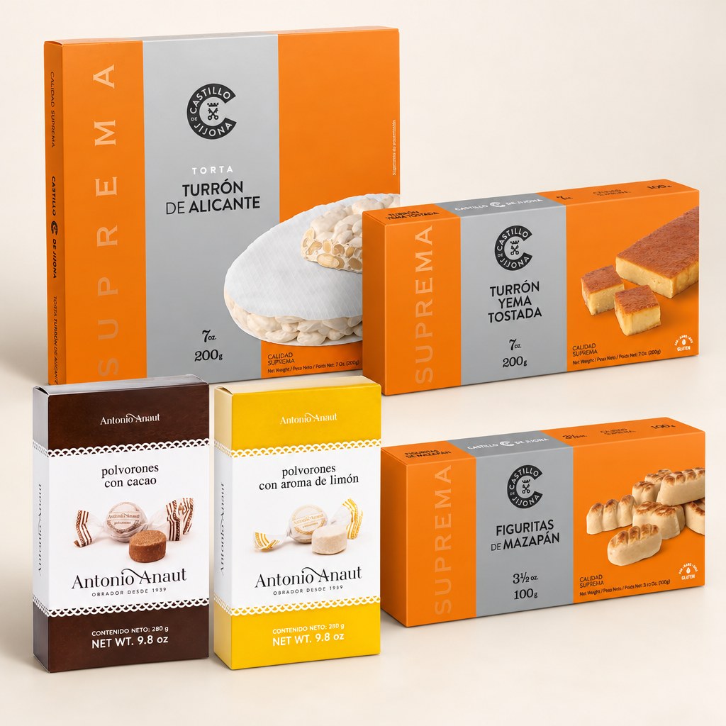 Coffret Noël espagnol — turrón & polvorones