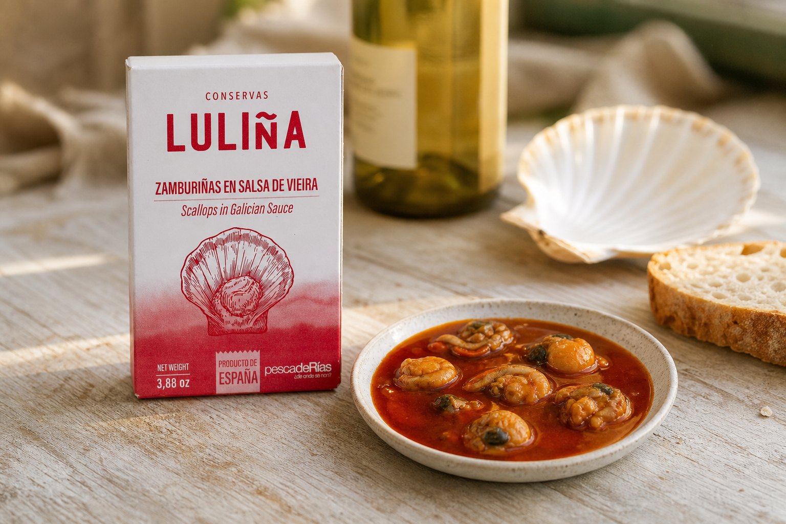 Zamburiñas, sauce vieira – boîte de 120 ml