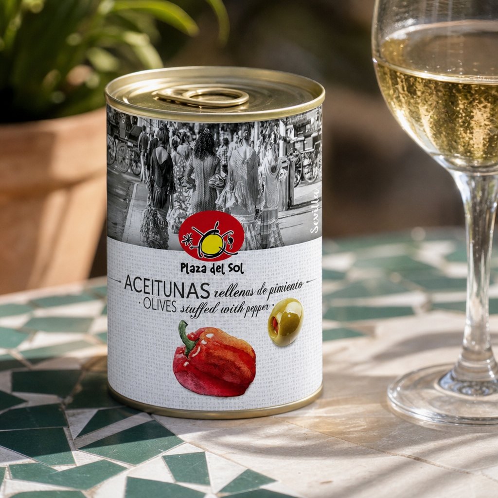 Olives vertes farcies à la pâte de poivron — ambiance